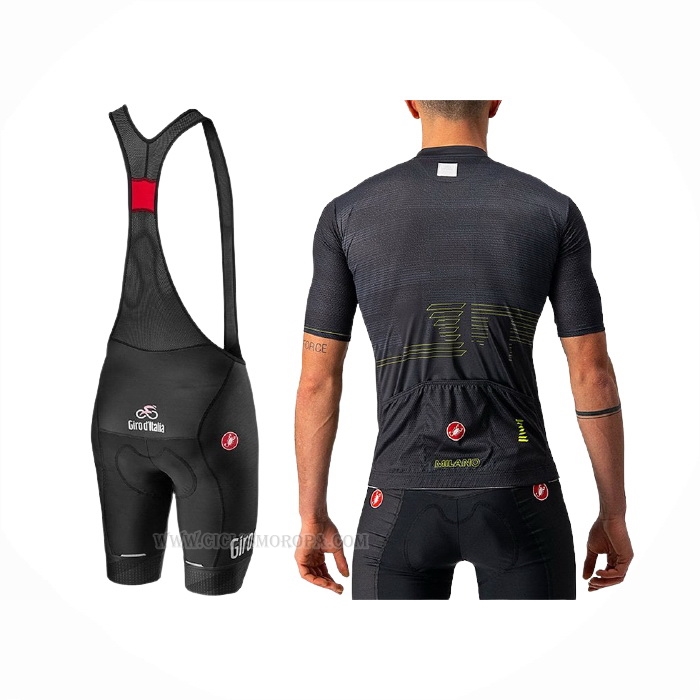 2021 Ropa Ciclismo Giro d'Italia Negro Mangas Corta y Culotte Corto